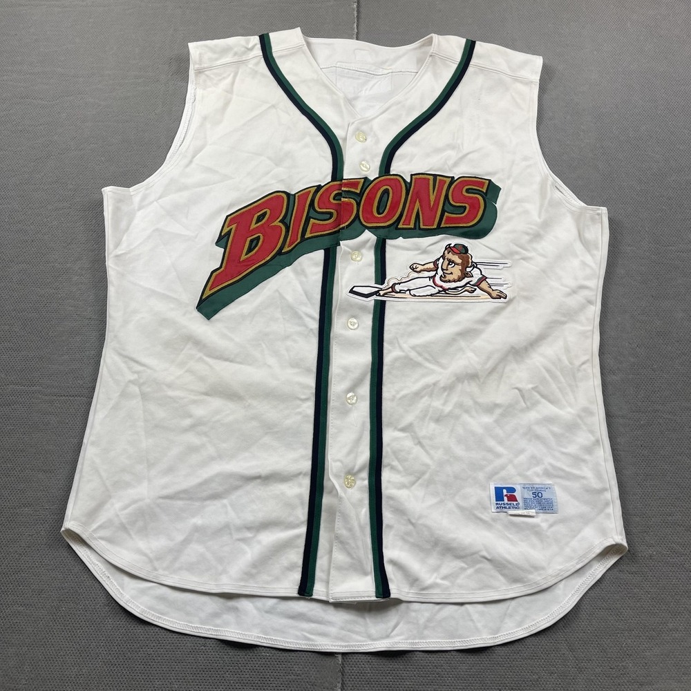 Buffalo Bisons Jersey Mens 50 Baseball Sleeveless Diaz #2 Russell Athletic USA